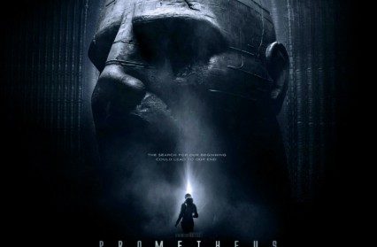 Prometheus directed by ridley scott starring Noomi Rapace, Michael Fassbender, Charlize Theron