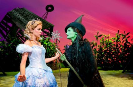 Emily Tierney as Glinda and Nikki Davis-Jones as Elphaba in Wicked (Image: Matt Crocket)
