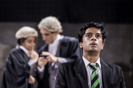 Hamza Jeetooa (Mustafa) in Teh Internet is Serious Business at the Royal Court. Credit: Johan Persson