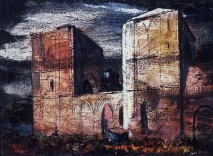 John Piper, Llanthony Abbey, 1941, oil on panel, National Library of Wales © Estate of John Piper / DACS