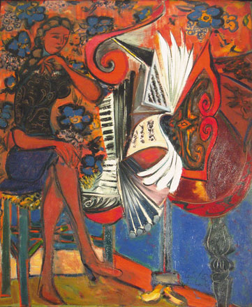Ceri Richards, Girl at the Piano, 1950, oil on canvas, 75x63cm