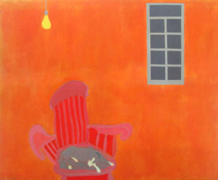 Ernest Zobole, Chair and Dog in a Room, c. 1967, oil on canvas, 175x214cm