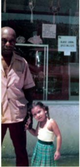 Leanne, age 3, with her grandfather, ‘Pa Trot’ in Barbados, 1978