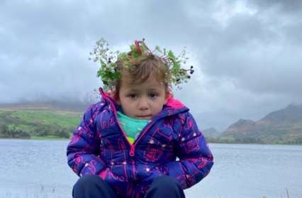 Hana Huges, aged 6, from Ysgol Rhosgadfan, Caernarfon, stars in a film being shown at COP 26 today (Friday) by the Future Generations Commissioner for Wales on the power of culture in tackling climate change