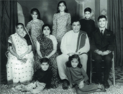 Family photo, 1970. Chandrika is in the back on the left. Her brother, Pankaj, is seated on the right next to their parents