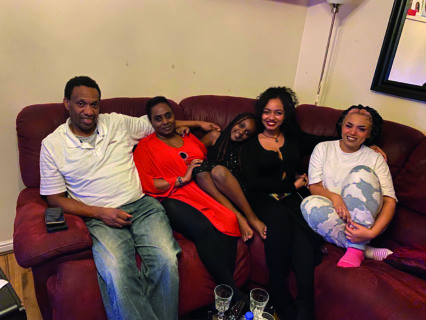 Wanjiku with husband, Ian and daughters, 